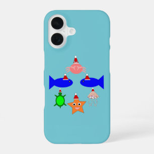 Coque iPhone 16 Créatures Marines de Noël