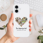 Coque iPhone 16 Créer votre propre coeur en forme de collage photo<br><div class="desc">Créez votre propre boîtier photo collage en forme de coeur avec vos photos préférées dans une grille photo en forme de coeur d'amour. Ajoutez votre texte personnalisé dans une typographie minimaliste moderne.</div>