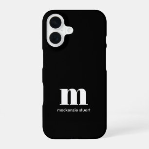 Coque iPhone 16 Créez vos propres initiales modernes monogrammées 