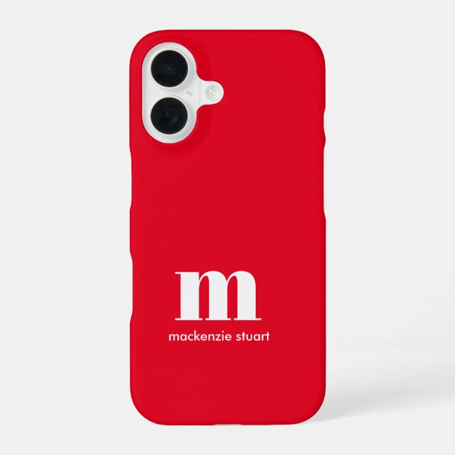 Coque iPhone 16 Créez vos propres Initiales modernes Monogrammes R (Verso)