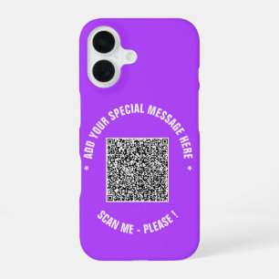 Coque iPhone 16 Créez votre propre étui iPhone avec code QR Texte