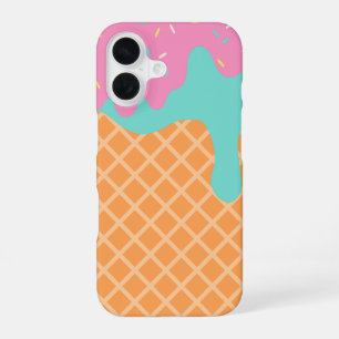 Coque iPhone 16 Crème glacée au cône de gaufre sèche