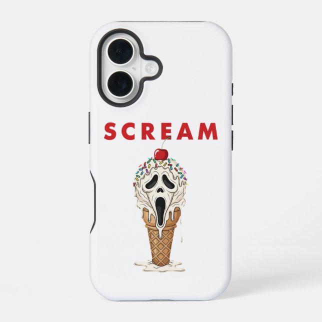 Coque iPhone 16 Crème Glacée Scream Ghostface Apple iPhone 16, Rés (Verso)