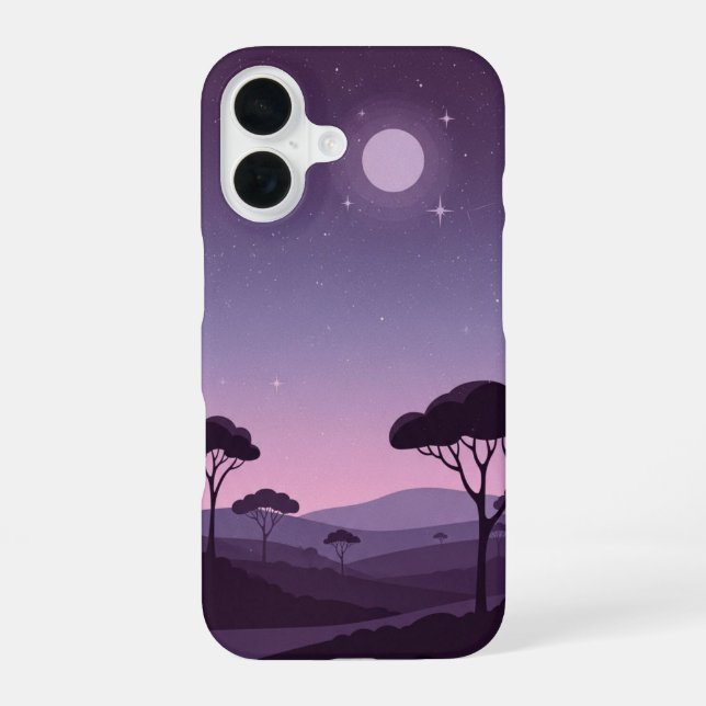 Coque iPhone 16 Crépuscule Vintage Plum (Verso)