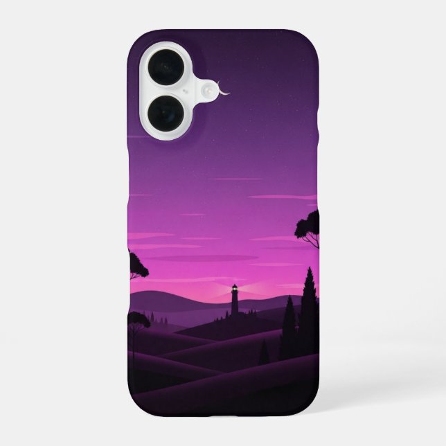 Coque iPhone 16 Crépuscule Vintage Plum (Verso)