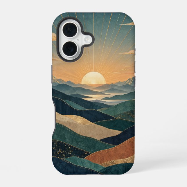 Coque iPhone 16 Crêtes radieuses (Verso)