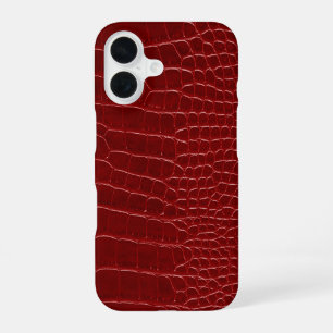 Coque iPhone 16 Crocodile Rouge Moderne