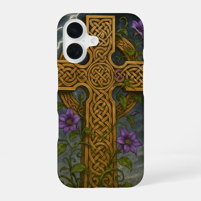 Coque iPhone 16 Croix celtique (Verso)