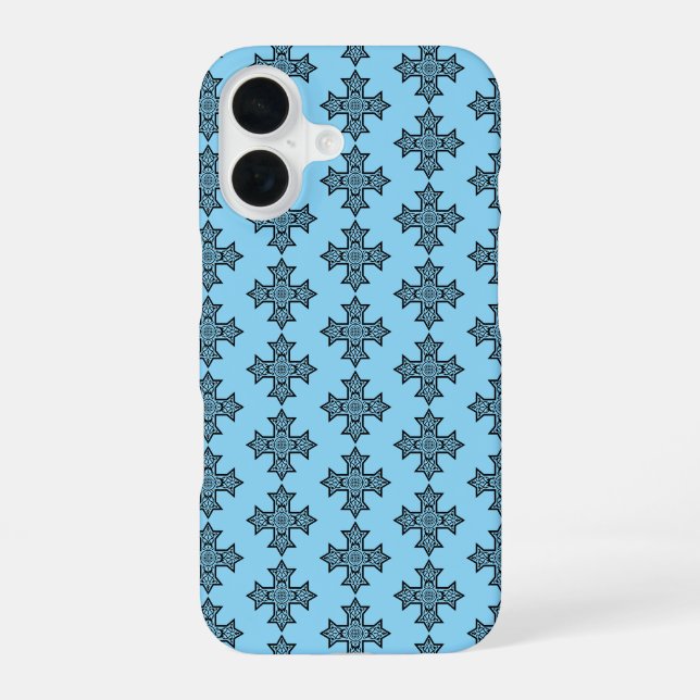 Coque iPhone 16 Croix copte Premium Beaux-Arts (Verso)