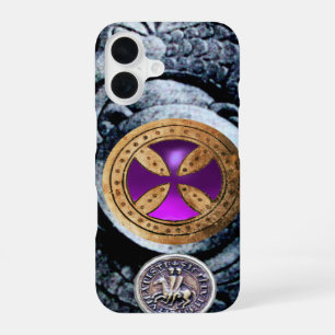 COQUE iPhone 16 CROIX DE CONSÉCRATION ET SCEAU DES CHEVALIERS TEMP