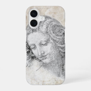 Coque iPhone 16 Croquis de Léonard de Vinci Leda Parchemin Élégant