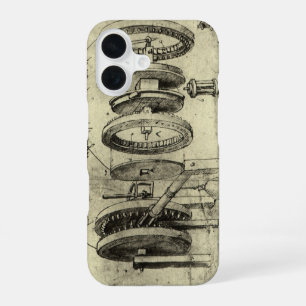 Coque iPhone 16 Croquis d'ingénierie de Léonard de Vinci d'une rou