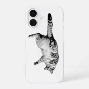 Coque iPhone 16 Curieux retournement en noir et blanc