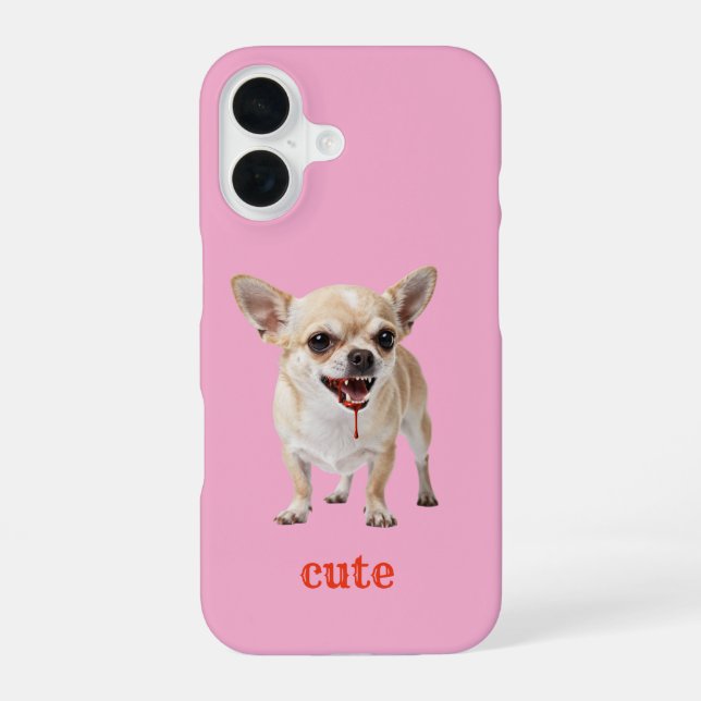 Coque iPhone 16 Custom Cute Chihuahua Aggro Nasty Vicious (Verso)