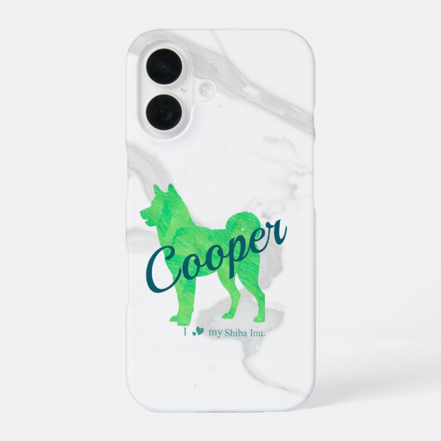 Coque iPhone 16 Custom Pastel Shiba Inu Silhouette Phone Case (Verso)