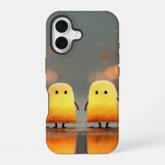 Coque iPhone 16 Cute Glowing Ghosts Under Street Lamps – Cozy Hall