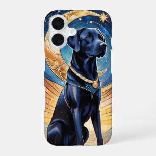 Coque iPhone 16 Cute Labrador Retriever Tiré Lune et Étoiles