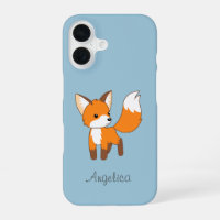 Cute Little Fox sur Blue