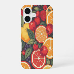 Coque iPhone 16 Cute Motif de fruits colorés - Fun Summer Design