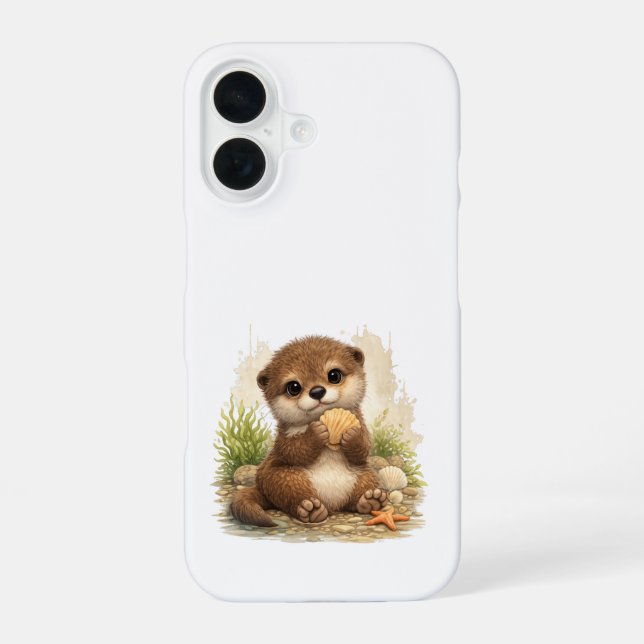 Coque iPhone 16 Cute Otter iPhone 16 Case Kawaii Ocean (Verso)