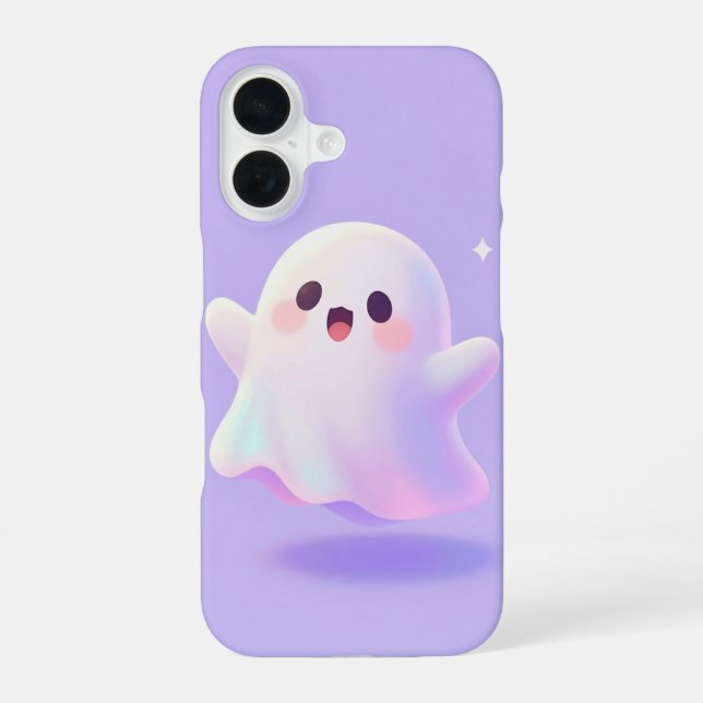 Coque iPhone 16 Cute Pastel Ghost Halloween Phone Case (Verso)