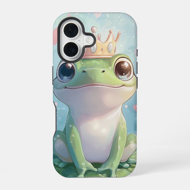 Coque iPhone 16 Cute Royal Frog Anime Téléphone Case (Verso)