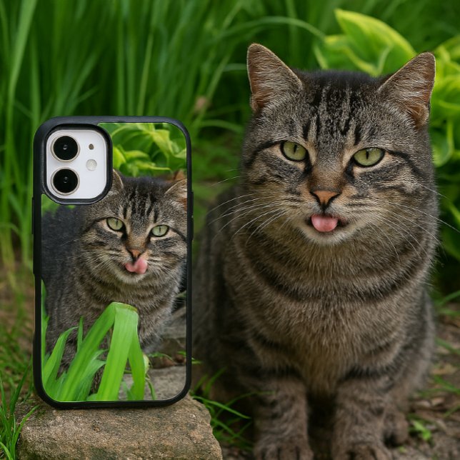 Coque iPhone 16 Cute Tabby Cat Kiss (AI generated mockup by sgolis)