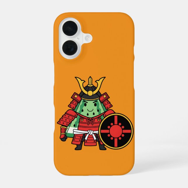 Coque iPhone 16 Cute Watermelon Shogun Samurai Warrior Illustratio (Verso)