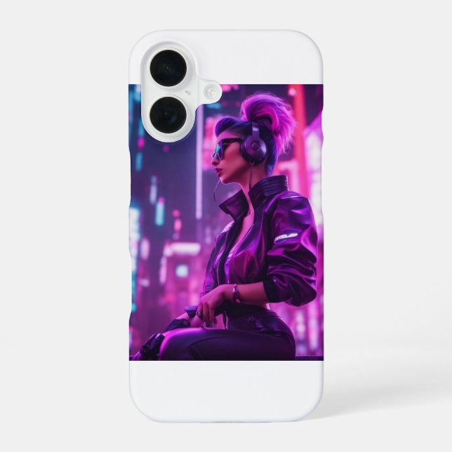 Coque iPhone 16 Cyber fille (Verso)