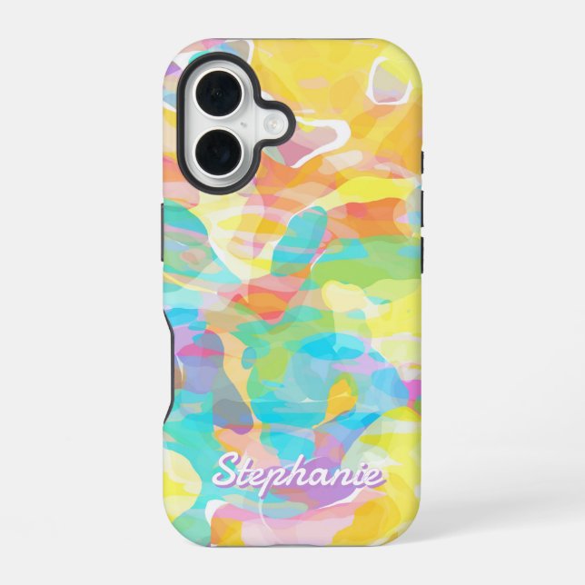 Coque iPhone 16 Daffodil Pastel Jaune Abstrait (Verso)