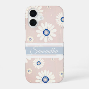Coque iPhone 16 Daisy Blooms : motif floral minimaliste