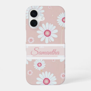 Coque iPhone 16 Daisy Blooms : motif floral minimaliste