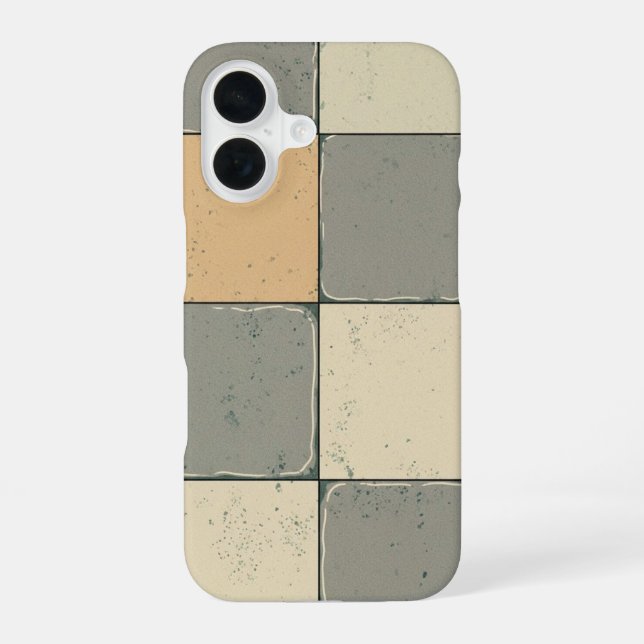 Coque iPhone 16 Dalle de Trottoir d'Angle Rétro (Verso)