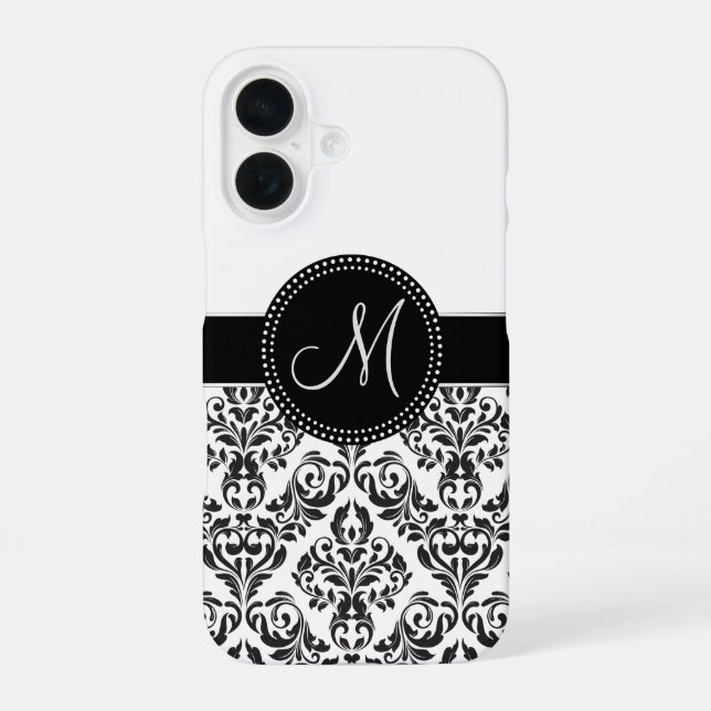 Coque iPhone 16 Damas monogrammes (Verso)