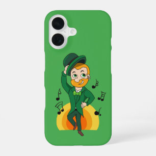 Coque iPhone 16 Dancing leprechaun, dessin animé de la Saint Patri