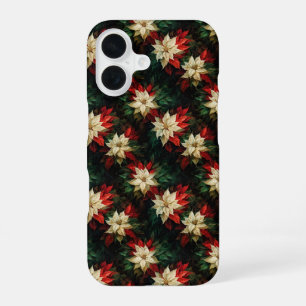 Coque iPhone 16 De belles poinsettias rouges et blanches