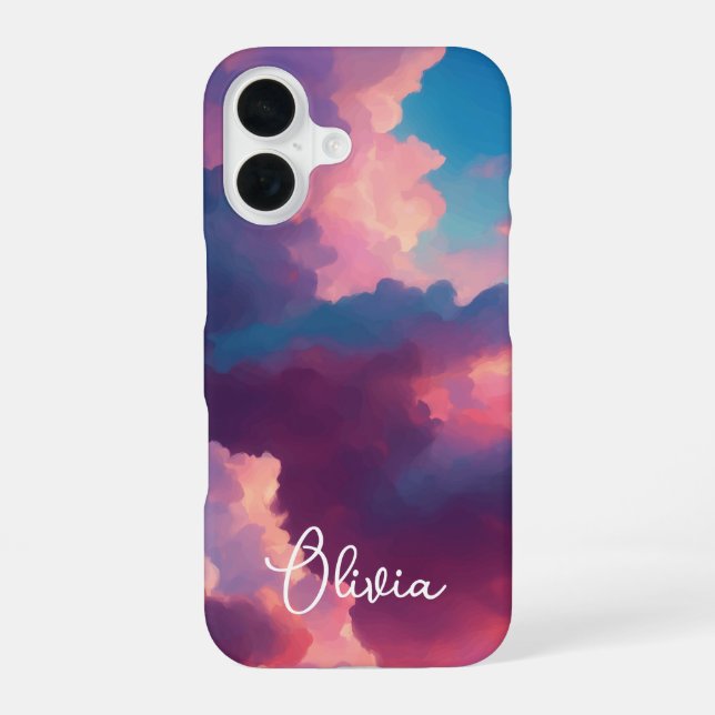 Coque iPhone 16 De Grands Nuages De Bonheur (Verso)