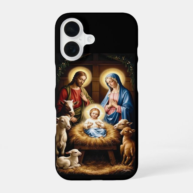 Coque iPhone 16 Deck Your Tech : Festive Christmas Wallpaper 2026 (Verso)