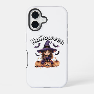 Coque iPhone 16 Décoration de Halloween de fille de sorcière charm