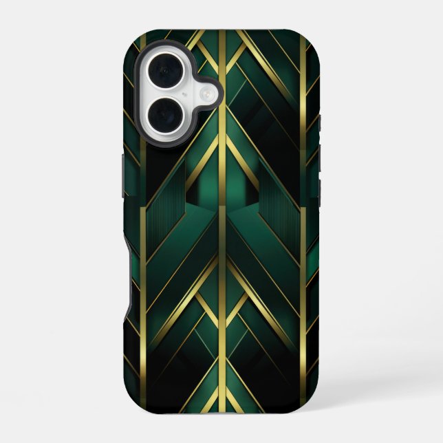 Coque iPhone 16 Décoration Verte (Verso)