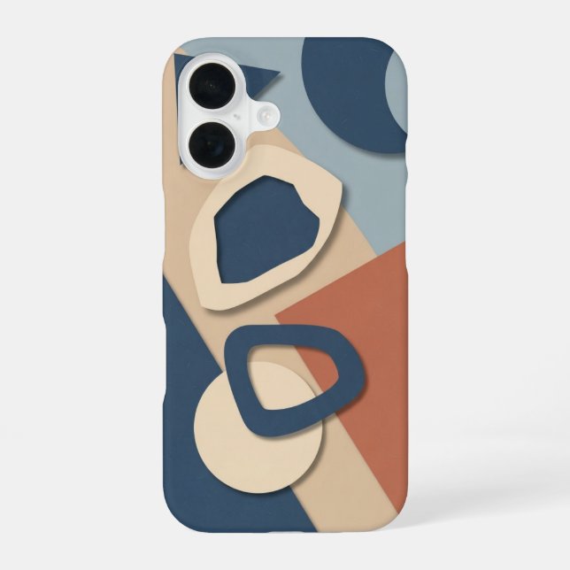 Coque iPhone 16 Découpage géométrique abstrait (Verso)