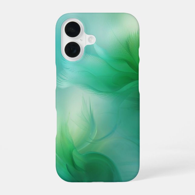 Coque iPhone 16 Dégradé abstrait vert et bleu  (Verso)