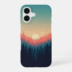 Coque iPhone 16 Dégradé de forêt vintage