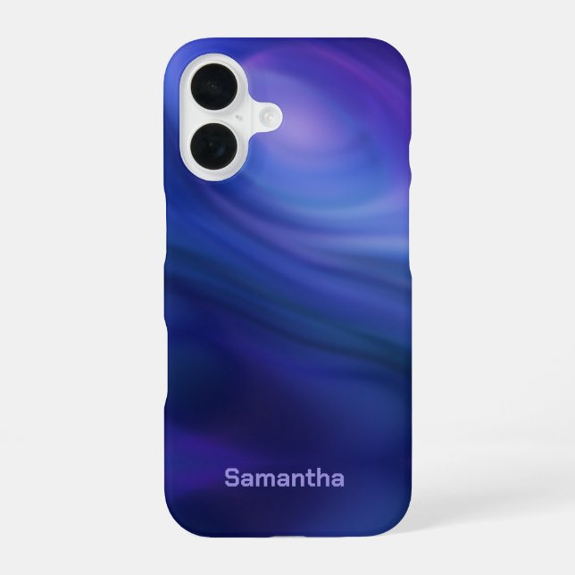 Coque iPhone 16 Dégradé Ombre bleu violet (Verso)