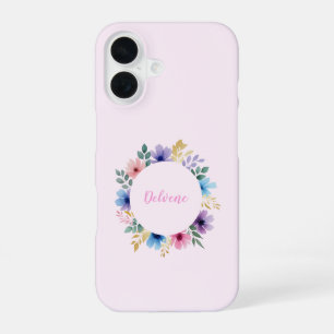 Coque iPhone 16 Délicate couronne florale