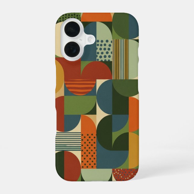 Coque iPhone 16 Demi-cercle et Blocs Géométriques (Verso)