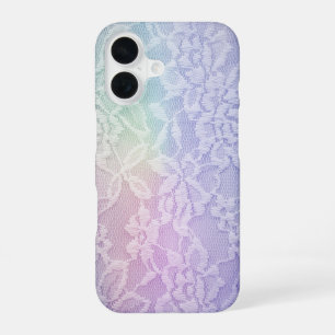 Coque iPhone 16 Dentelle arc-en-ciel