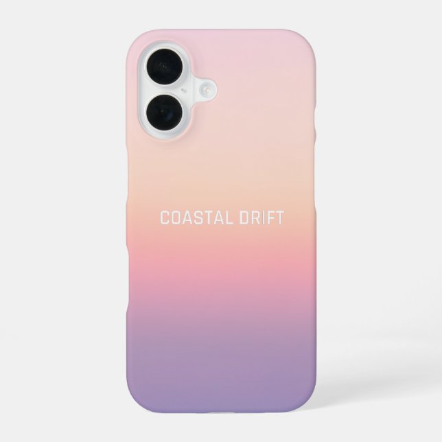 Coque iPhone 16 Dérive côtière - Pastel Sunset Gradient (Verso)