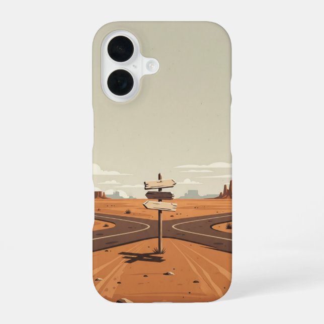 Coque iPhone 16 Desert Crossroads (Verso)
