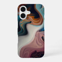 Coque iPhone 16 Design Abstrait Marbré